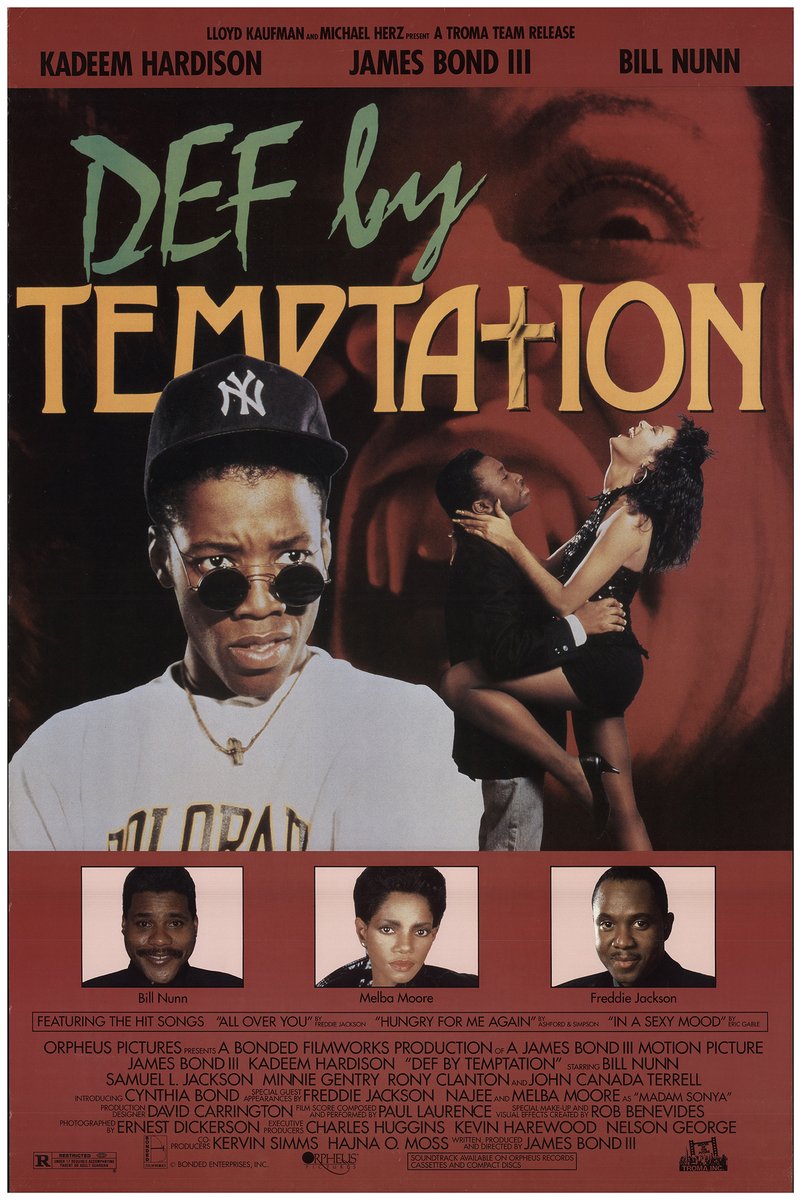 Def By Temptation (1990)SETUP: Me and my best friend love to go cruising for girls in bars to put off our crisis of faith.SOURCE: Rent on Amazon for $2.99