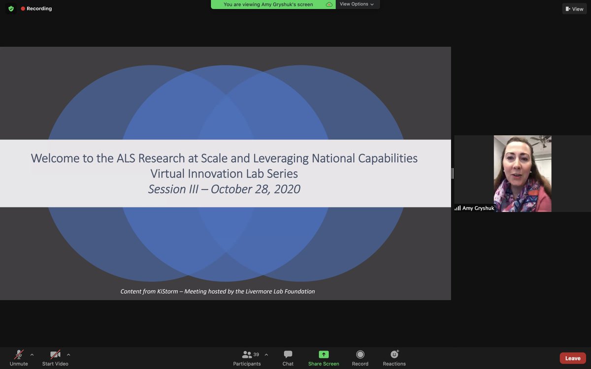 LivermoreLF's tweet photo. Grateful to the community of researchers, scientists and others who joined #LLF this month to explore a roadmap for an ALS cure. Special thanks to #LLNL's Dr. Amy Gryshuk and Mike Piscotty from #ALSCureProject. Stay tuned for key findings in the next few months! #OpentheDoor https://t.co/EBe7IMTZxL