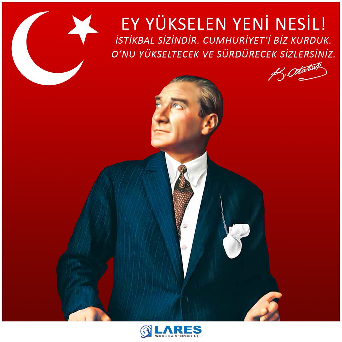 Bugün, Cumhuriyetimizin 97. yılını heyecanla kutluyoruz ve aynı heyecanla ebediyen kutlayacağız. Ulu Önder Mustafa Kemal Atatürk’ün sözüyle yola çıkarak #EbediyenCumhuriyet’i yaşatacağız.

#laresltd #Cumhuriyet #CumhuriyetBayramı
