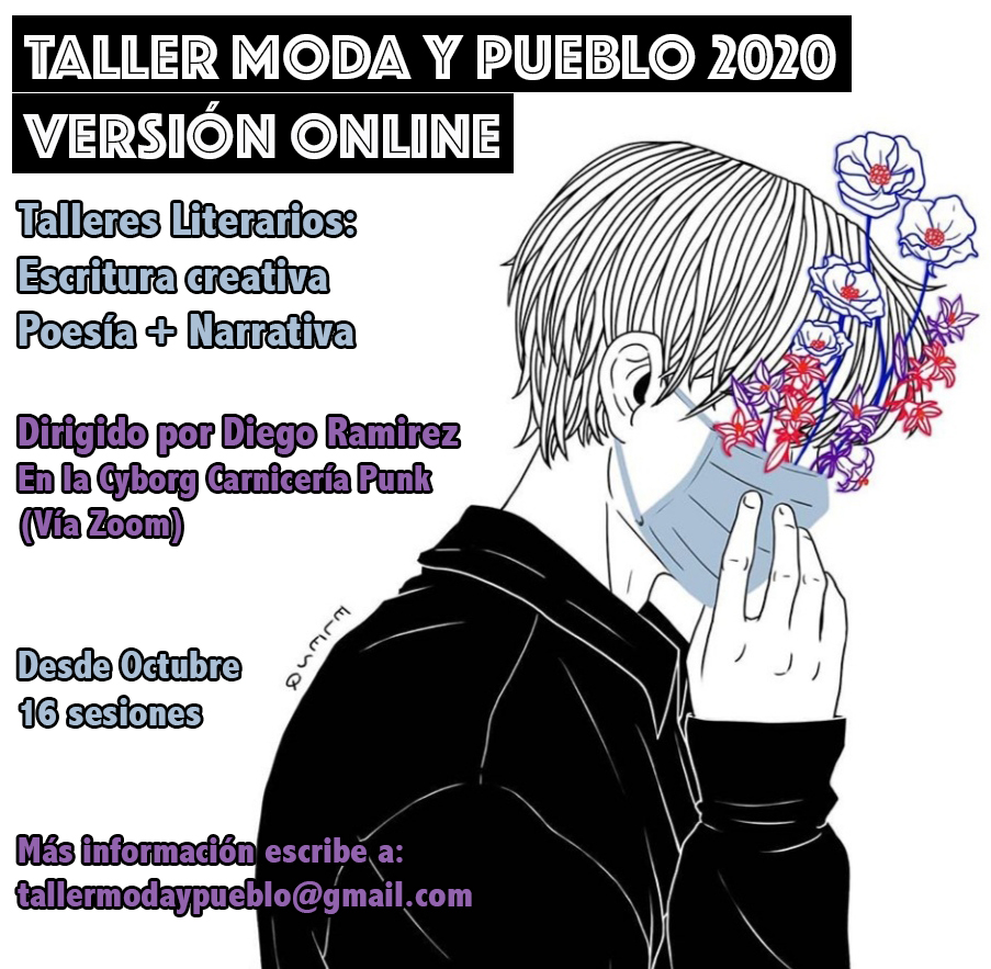 diego_ramirez_'s tweet photo. Nuevo Taller Literario
 On Line
Moda y Pueblo 2020.
 Vía Zoom/
Si quieres escribir en Moda y Pueblo, y eres de Stgo o regiones.
Mas información e inscripciones escribe a tallermodaypueblo@gmail.com
#taller #tallerliteraro #tallerdeescritura #poesia https://t.co/fIw6qV14sM