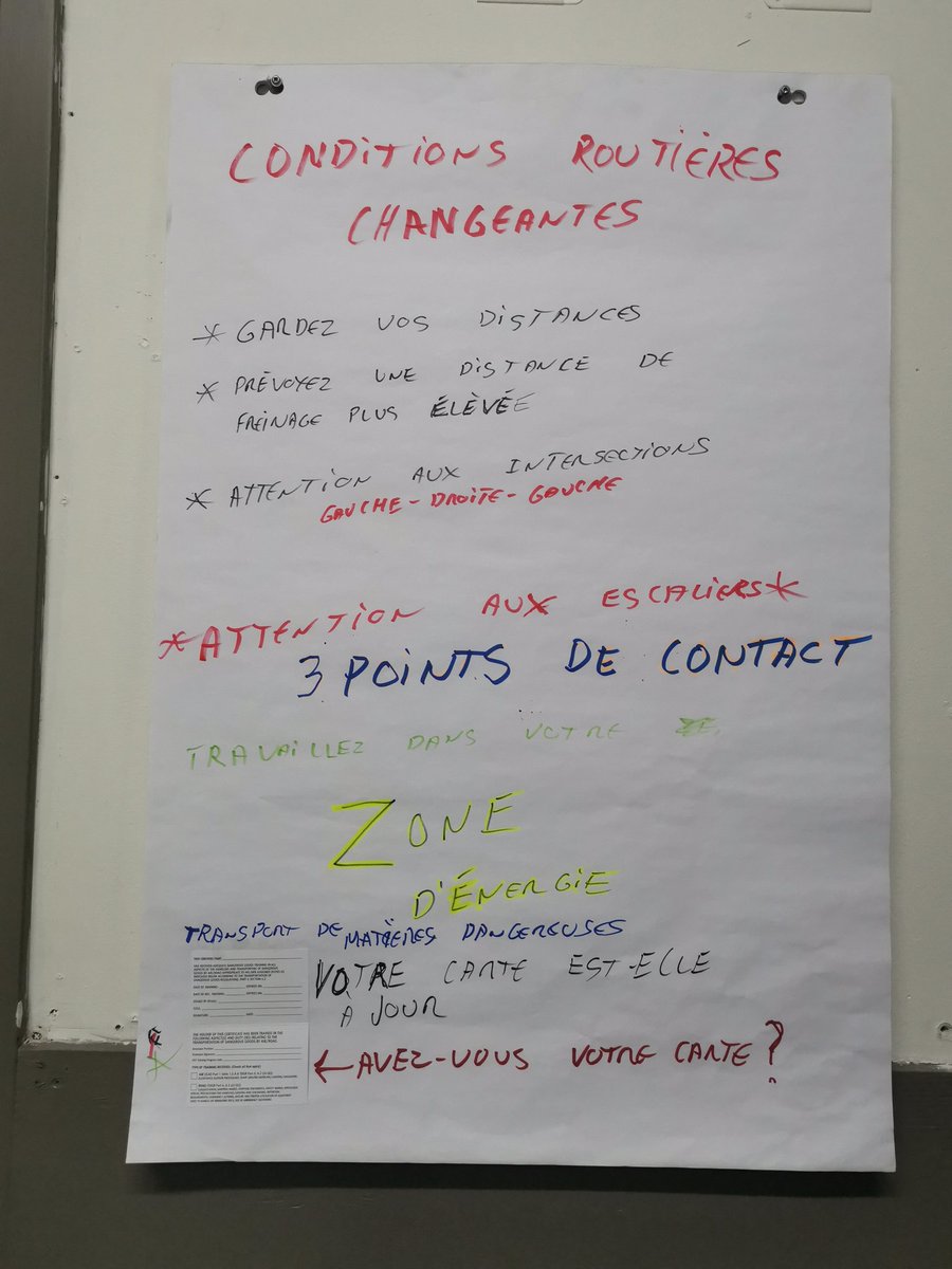 Adaptez votre conduites avec les conditions routières changeantes. Travaillez dans votre zone d'énergie. 
3 points de contacts.