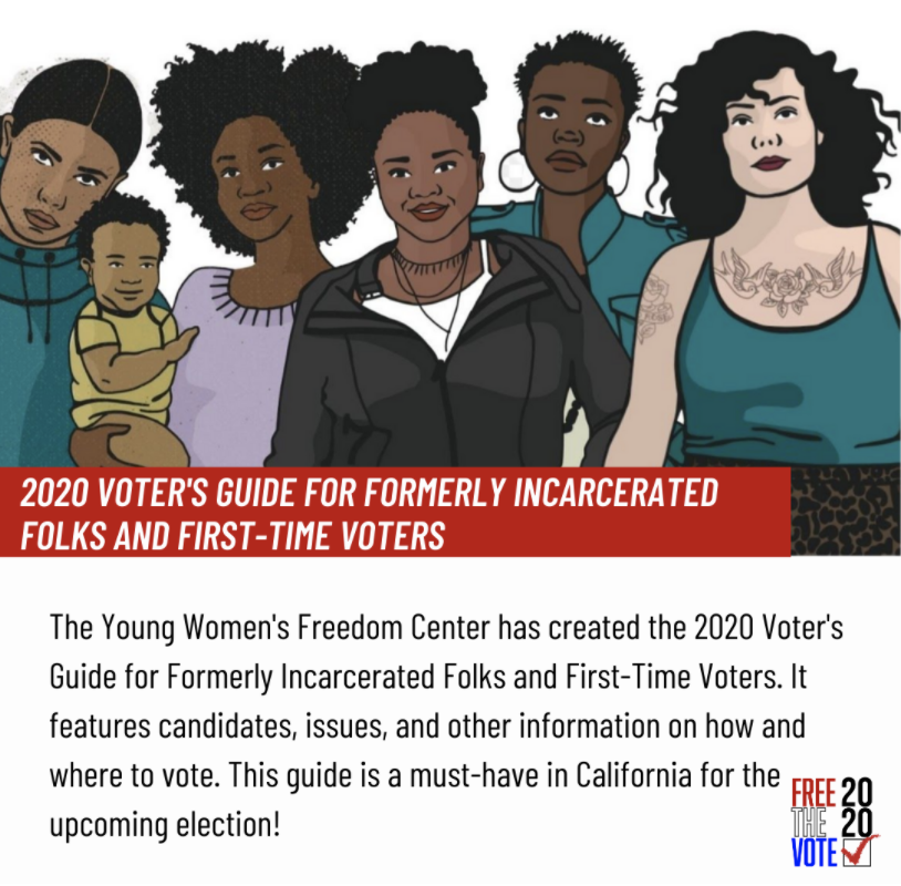 The Young Women's Freedom Center has created the 2020 Voter's Guide for Formerly Incarcerated Folks and First-Time Voters. It’s a must-have for Californians in the upcoming election!  Link for more info: freethevote2020.org/post/download-… 

#FreetheVote2020 #YesOn17