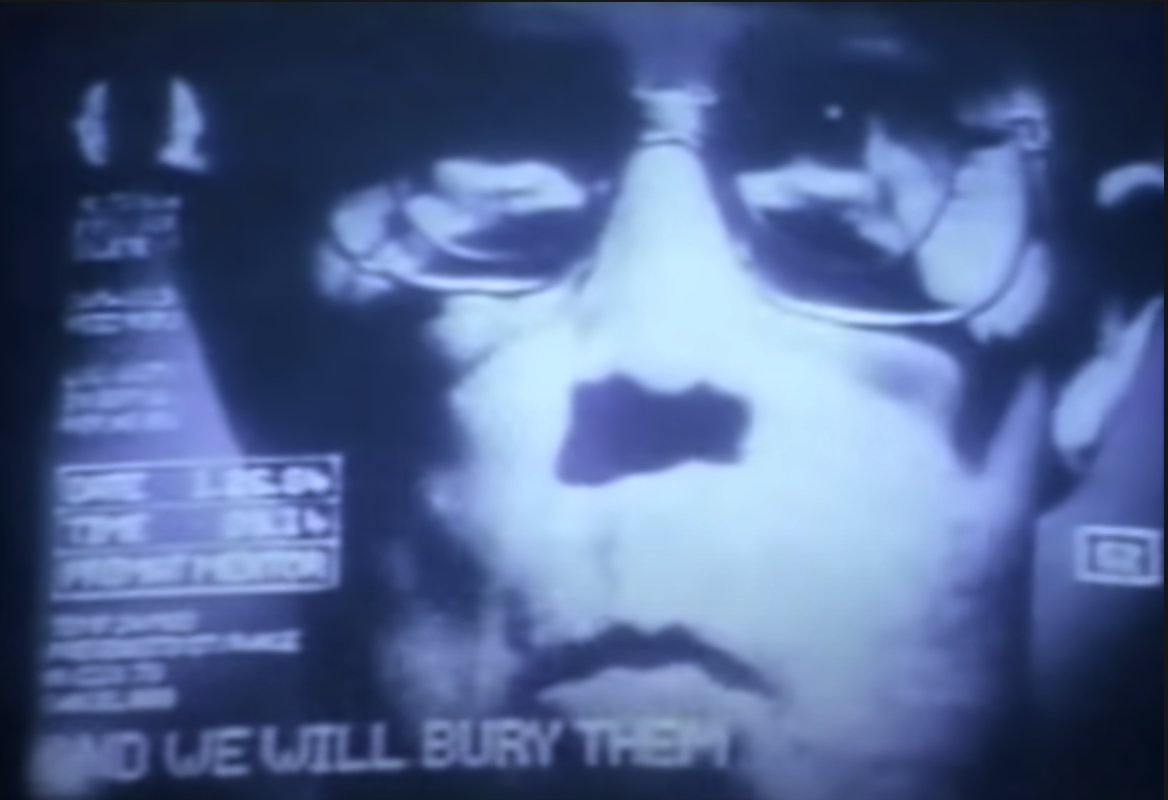 Let me digress.  @Apple's famous 1984 Macintosh ad echoed George Orwell's dystopian novel (and the film of it) 1984. A giant face on a screen recites:"Our enemies shall talk themselves to death and we will bury them with their own confusion."
