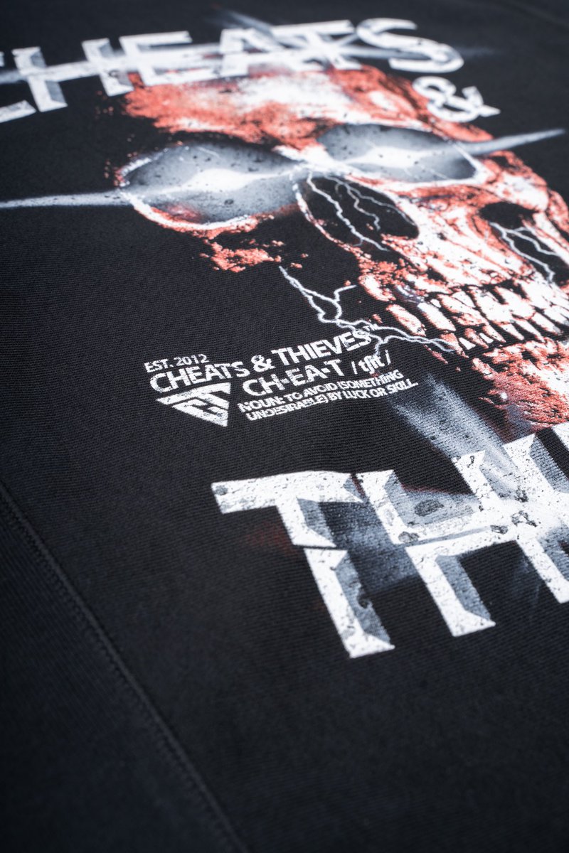 CYBER SKULL  
CheatsAndThieves.com 

Cyber Skull T-Shirt
• Luxury Classic Fit 
• Relaxed Fit 220g 
• Sizes: XS - XL

Cyber Skull - Sweats 
• Premium Heavyweight 450g Fleece
• Double Ribbing Side Panels For Stretch
• Sizes: S - XXL 

Buy now Pay later #Klarna &amp; #ClearPay