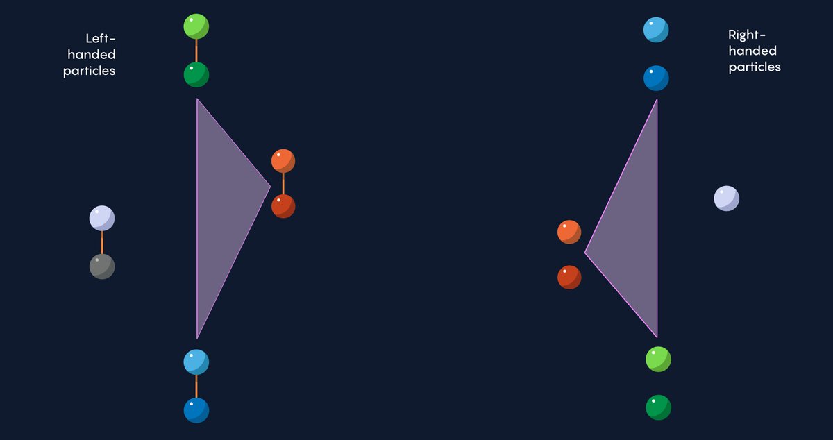 The left-handed particles on the left and right-handed particles on the right come together to form the basic skeleton of  @chrisquigg’s double simplex.