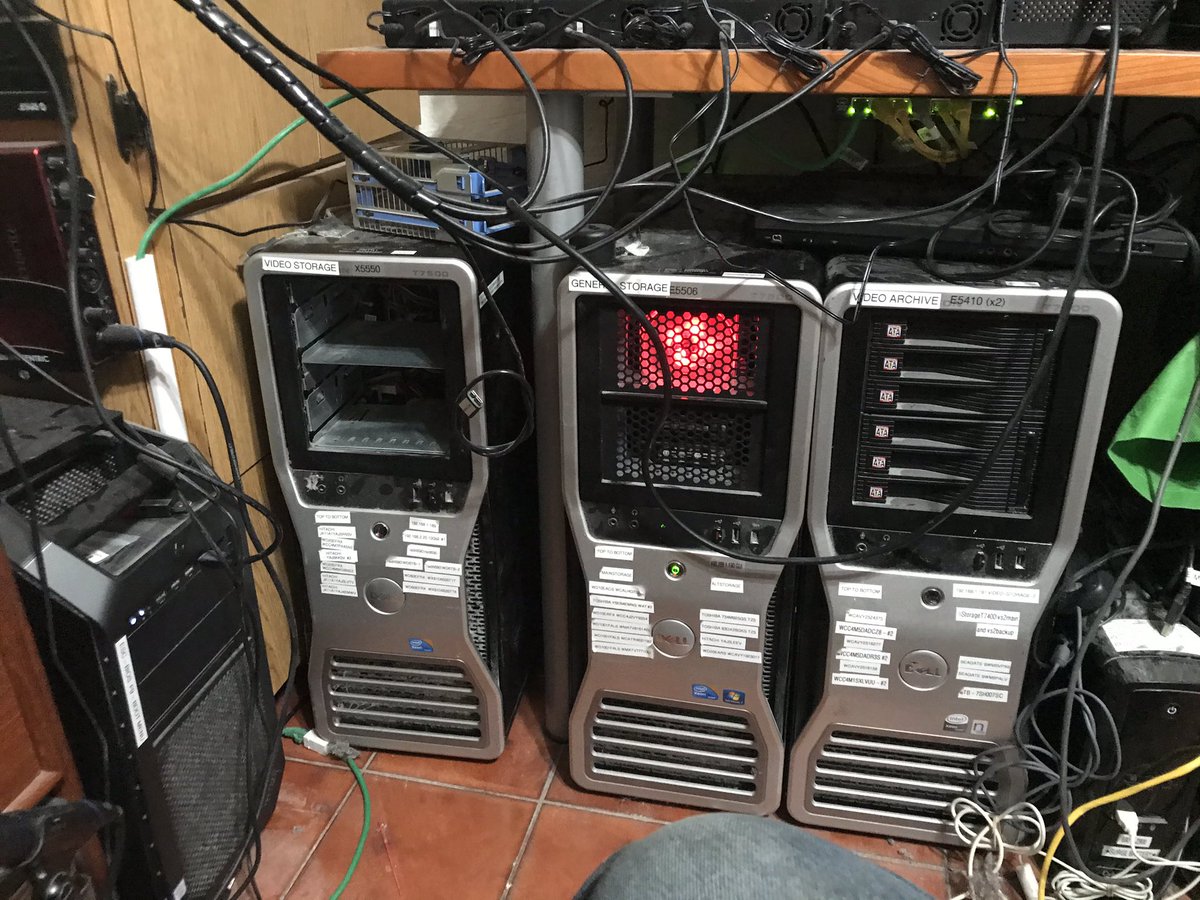 cudak888's tweet photo. That unnerving moment when you’ve got to cannibalize the server holding #StillWaitingForPart6 because the even more important server next to it has a mid-day motherboard failure. https://t.co/n8xv8nuAlG