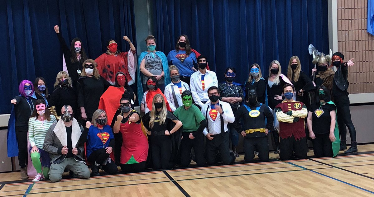 Our super power is teaching.....what‘s yours?  #beliketerryfox #spiritday #wellness #teamwork #spslearn #safesuperheroes #MasksSaveLives