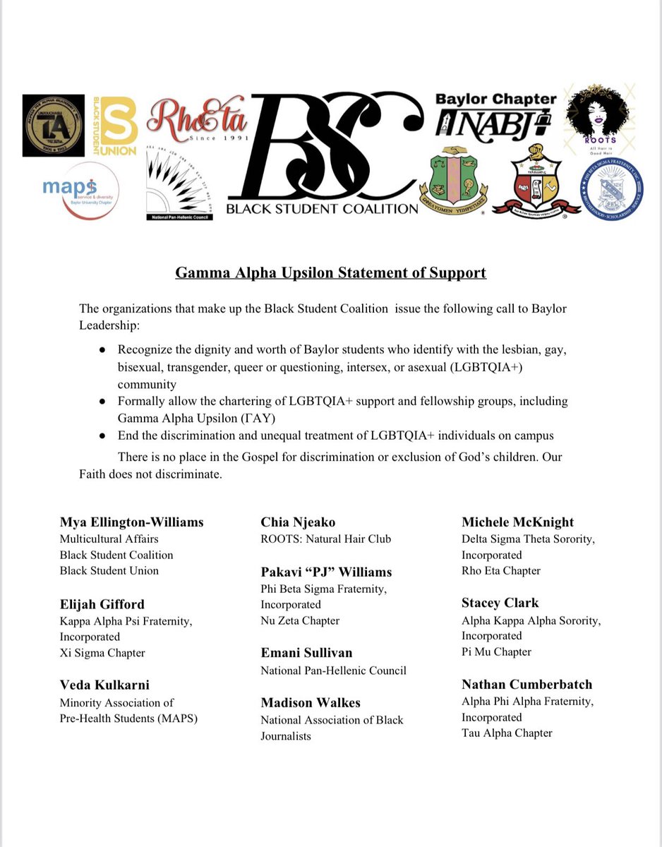 We stand with Gamma Alpha Upsilon.