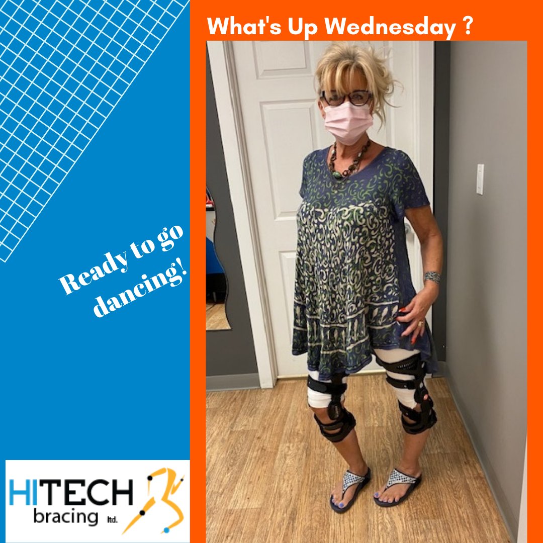 HiTechBracing's tweet photo. This is why we love our job! Judy was so excited to be up dancing with decreased knee pain due to her Custom OA Unloader Knee Braces. 

#lovemyjob #oaunloaderkneebraces #kneepain #kneebrace #bregfusion #oakneebrace #unloader #hitechbracing https://t.co/4zvWKRhFf7