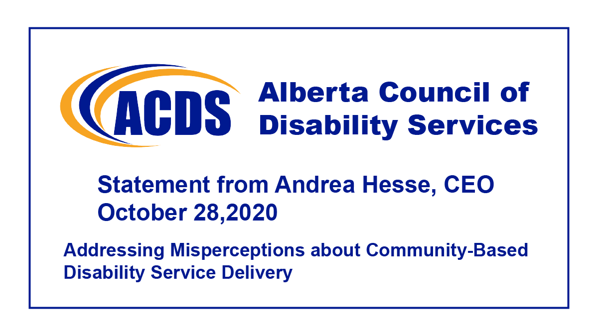 ACDS_online's tweet photo. ACDS wishes to correct misperceptions regarding the nature of contracted, community-based disability service delivery that have recently been shared. Read the full statement from Andrea Hesse, CEO: https://t.co/uxIkEgYtez

#ableg #abpoli #QualityCDS https://t.co/TZujrQHRR5