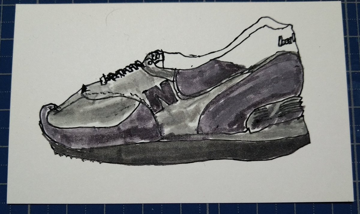 bettttttyon's tweet photo. 二十九日目:SHOES
バランス間違えたニューバランス。
黒系マーカー縛りチャレンジ
#inktober2020
#inktoder
#インクトーバー2020
#インクトーバー
#ゼブラ
#マイルドライナー
#マイルドダークグレー
#マイルドグレー
#三菱鉛筆
#プロパスウインドウ
#ブラック
#スモークグレー
#サクラクレパス
#ピグマ https://t.co/4JXevB8AyG