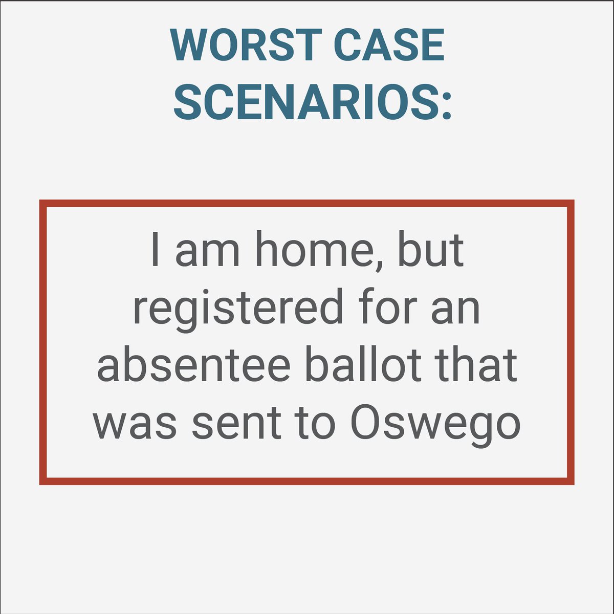 VoteOswego's tweet photo. I am home, but registered for an absentee ballot that was sent to Oswego... https://t.co/eROTUs9Wj7