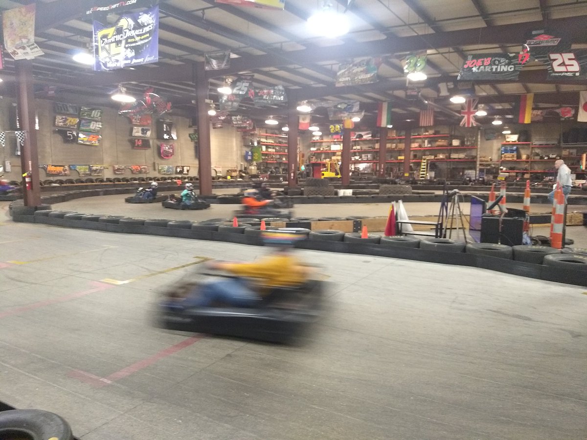 TravisOQuinn's tweet photo. What does a #meatjudging team do on an afternoon when they can't be in the plant? Find another way to compete of course! #GoKarts #KStateMeatJudging2020 #50_50Team https://t.co/l3uFhOmBuA