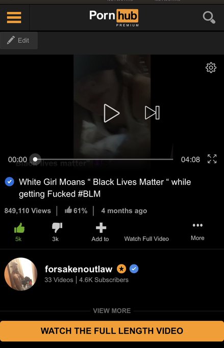 Still can’t believe I have Pornhub’s number 1 Black lives matter video in the world #nsfw #BLM #BlackLivesMatter