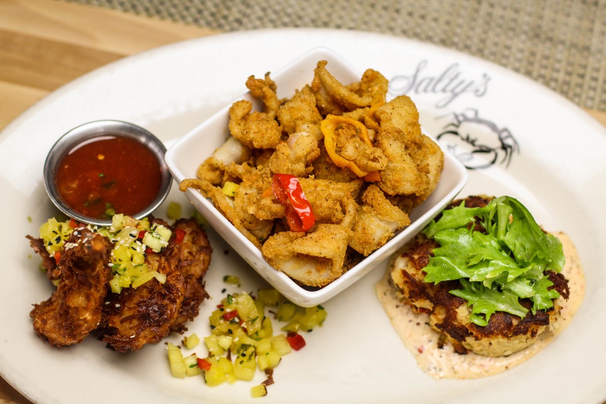 Aren't you thankful food doesn't have to social distance? 😄

But on a serious note, Salty's is continuing to do everything in our power to ensure the health and safety of our guests and staff.  Read more about procedures we are taking on our blog: saltys.com/safety/