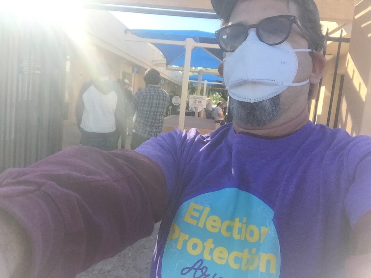 JonathanEMartin's tweet image. #democracydefender with ⁦@ElectionProAZ⁩ here at Pima Recorders East in Tucson where it is busy!