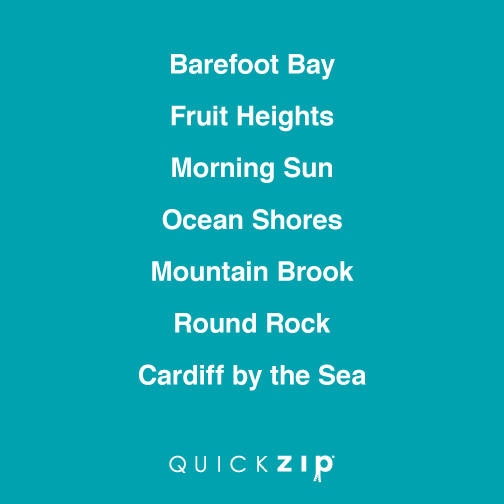 Here's some of our favorite city names from recent orders! Does your city have a cool name? 
#GetYourSheetTogether