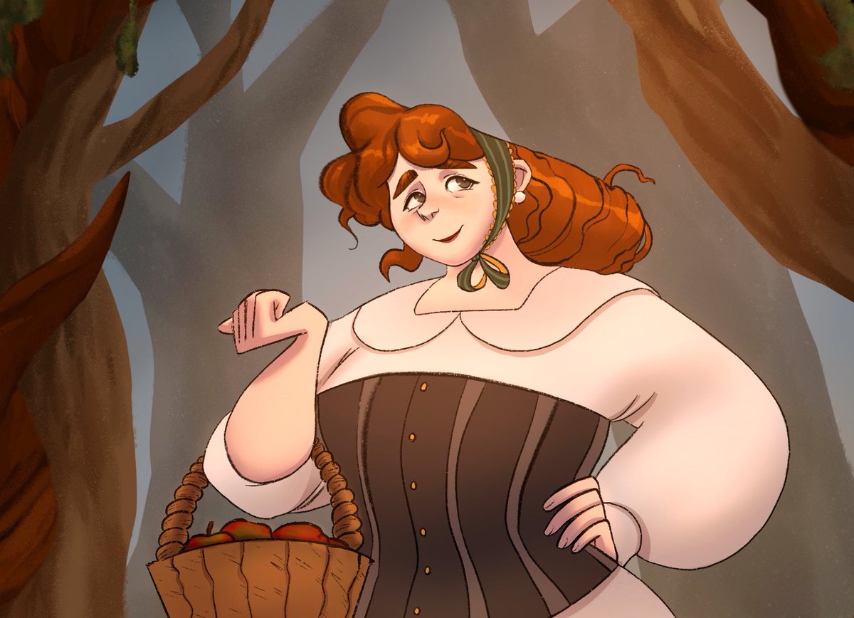crobinson_art's tweet image. I watched Over The Garden Wall, so please enjoy a random drawing inspired by the show’s colors 🍂🌞🍎 #ArtistOnTwitter #digitalart #procreate #illustration #fall