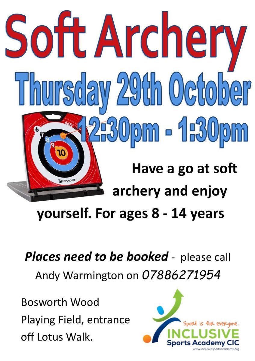 On the Cars Area tomorrow we are offering Soft Archery for free!