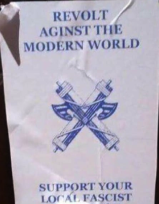 1+2: Cult of Tradition, Rejection of Modernism: Radical traditionalism and a mythologized past of the formerly glorious nation. Things like degeneracy, cosmopolitanism, elitism, and progressivism must be stamped out.