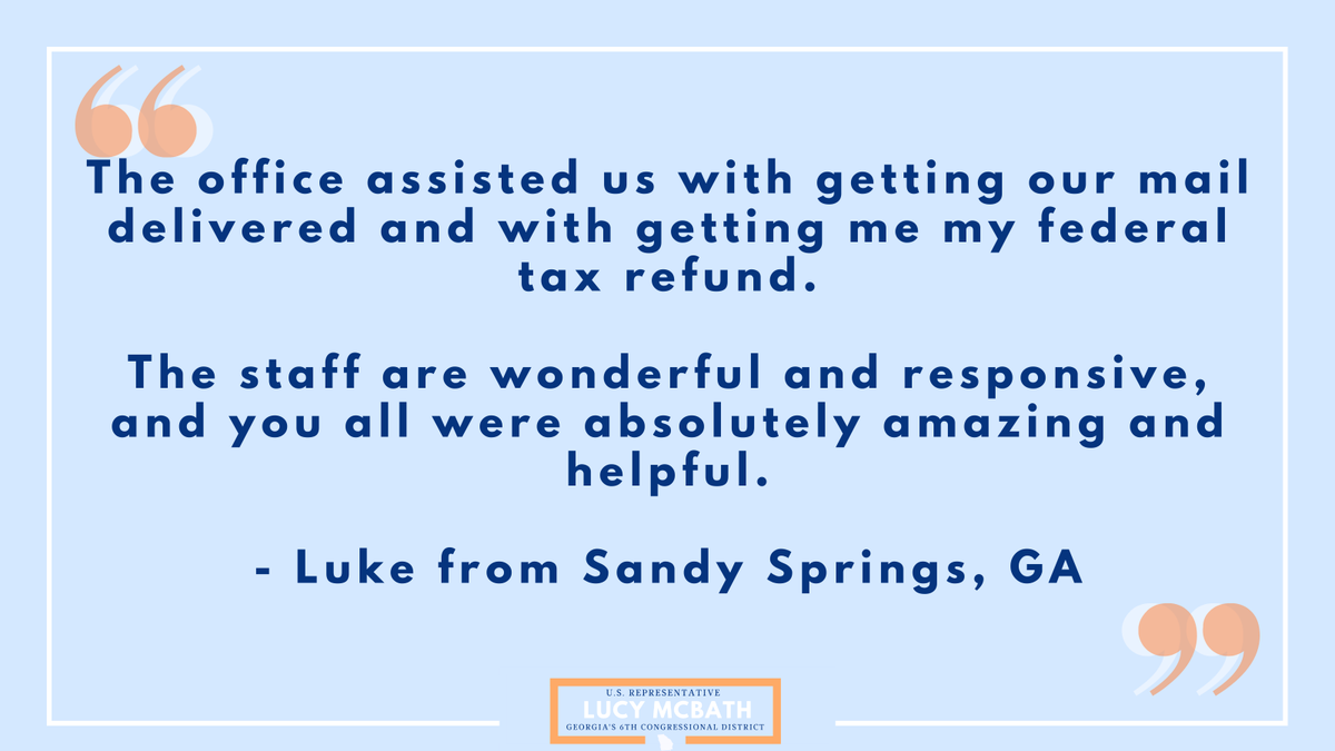 Luke L. from Sandy Springs contacted our office for help with a mail delivery delay and for assistance getting his tax refund.  #GA06
