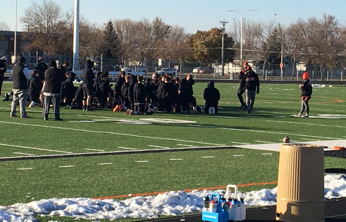 Great to see Coach Carda address #hurontigers Football today....