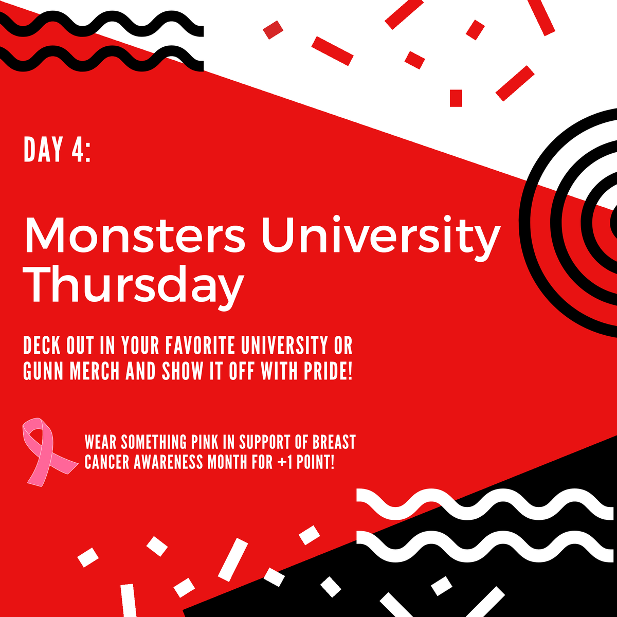 GunnSEC's tweet photo. Thank you to all the Spirit Rally Finish the Lyric Competitors today!  Tomorrow's HalloWeek Theme:  Monsters University! https://t.co/Bmmb62Q2WK