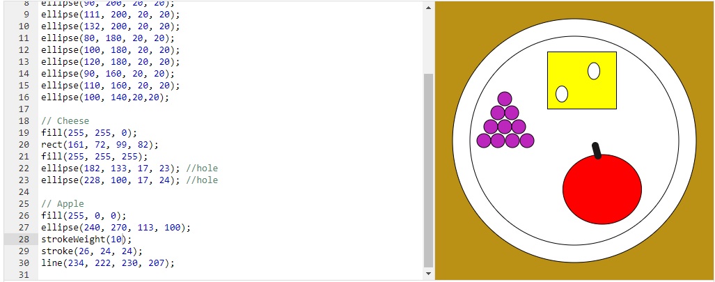 xChaoticRage's tweet image. Day 22 : #100DaysofCode Completed the "What's for Dinner" challenge from @khanacademy computer programming course . . very fun to do. Here is a preview of what I did. #JavaScript #ProcessingJS