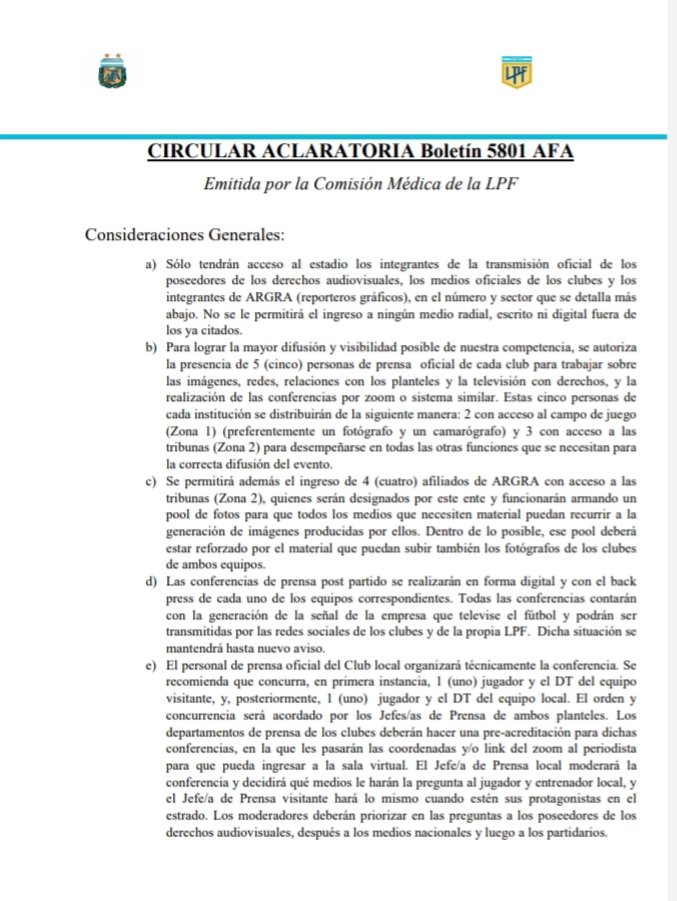 El Sr. <a href="/cuervotinelli/">marcelo tinelli</a> se olvidó de sus orígenes como periodista deportivo y el Sr. <a href="/tapiachiqui/">Chiqui Tapia</a> su función sindical como defensor de los trabajadores.
Hoy nos niegan la posibilidad de ir a trabajar a los Estadios para poder realizar la cobertura de los partidos de la <a href="/LigaAFA/">Liga Profesional de Fútbol</a>