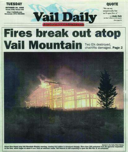 ELF grew quickly across Europe and the States, making national headlines in the latter when, on 19 October, 1998, the Two Elk Lodge restaurant at Vail Ski Resort, high up among the pines in the Colorado Rockies, was set on fire, causing $12 million in damages.