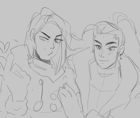 skullmercy's tweet photo. i wish i couldve been apart of ouihaw week! so heres a sketch of the girls for an apology :') https://t.co/WwtO5tCMDf