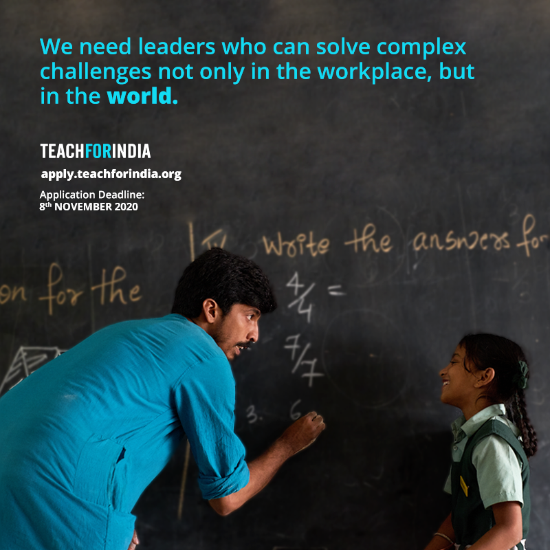 TeachForIndia's tweet photo. Are you tired of the way things are? Do you want to find solutions? Are you itching to make a difference? If so, the 2021 Teach For India Fellowship is the place for you. 

Visit https://t.co/Oq5y4awLnL and send in your application today. 

#ComeTeachForIndia #AreYouOurNextFellow https://t.co/Gj9LDUmiHq