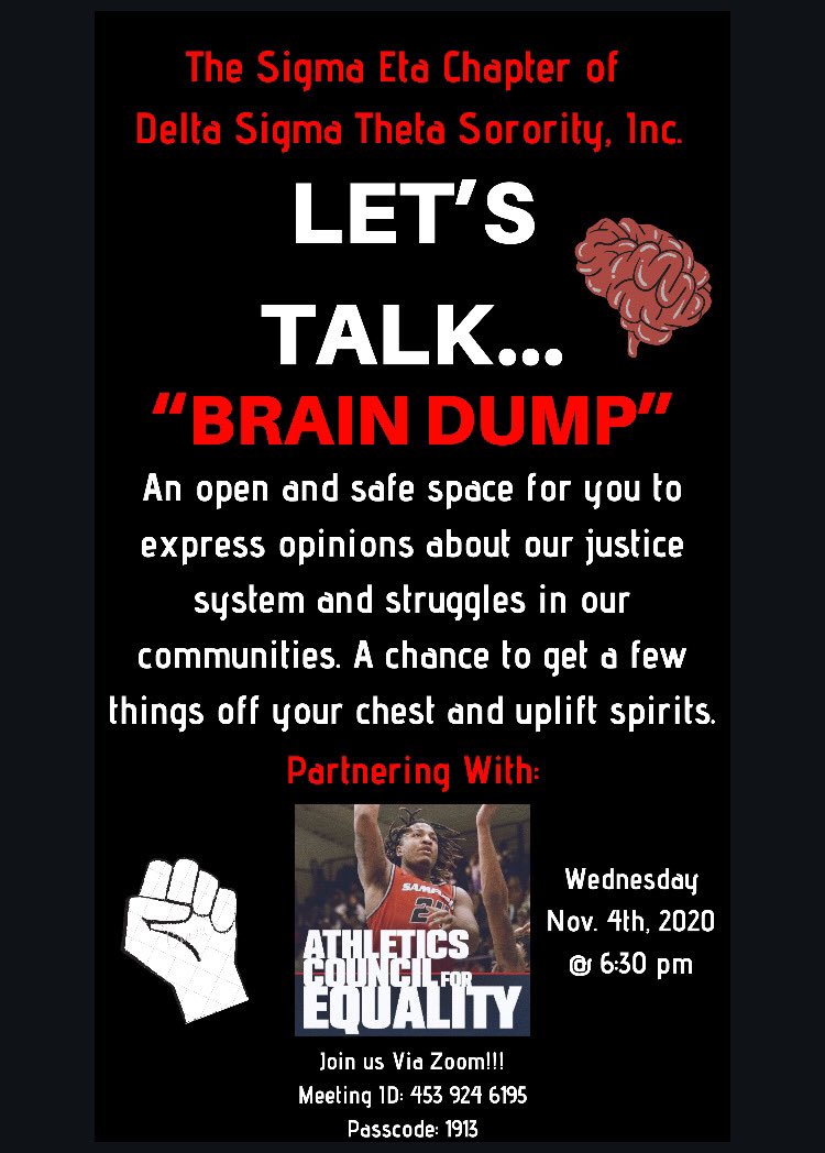 samfordunited's tweet image. Let’s Talk!  Excited to partner with @SamfordDeltas for this event next Wednesday!  #markyourcalendar #virtualdiscussion #hearmyvoiceseemypower