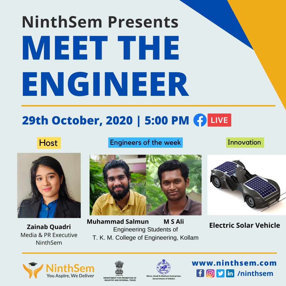 NinthSem's tweet photo. “The best way to change the future is to create it in an innovative way.”
Let's meet two innovative & energetic engineering students, M S Ali & Muhammad Salmun along with their team 'EmPower' have innovated an 'Electric Solar Vehicle'. #NinthSem #MeetTheEngineer https://t.co/I4MCWAskyU