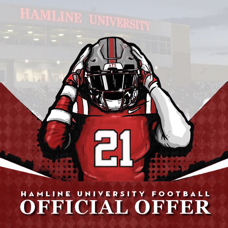 EthanMace5's tweet photo. Excited to say I’ve received an offer from Hamline University! Special thanks to @CoachGreenie and Coach Taylor for taking the time to meet with my family tonight! @HamlineFootball https://t.co/lCsz4KqxVC