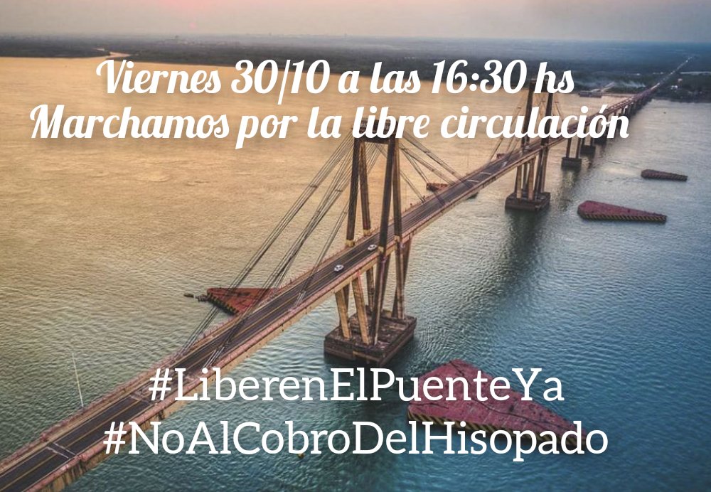 Liberenelpuente's tweet photo. Sarmiento y autovía ruta 16. Marcha masiva en reclamo de una Argentina sin aduanas y fronteras internas. Por un puente sin dueños. Por la libre circulación.
 #liberenelpuente https://t.co/wWCMeE0imc