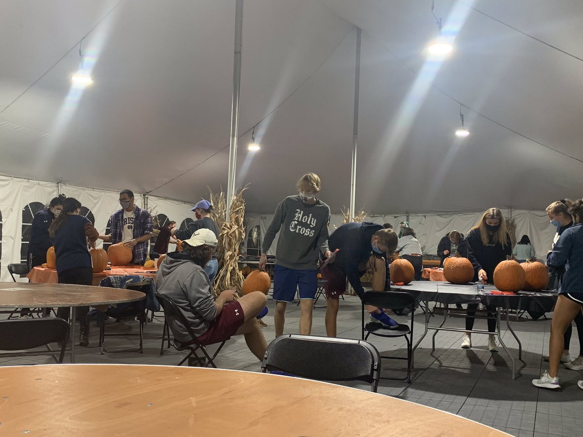 HolyCrossND's tweet photo. Students are taking a little break from studying for Fall Fest 2020!
#fallfest2020
#maskupsaints https://t.co/SFNDV22qsu