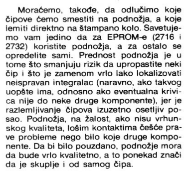 I should have heeded the warning from Računari: they warned of low quality IC sockets and advised using them only for the EPROMs. I naively assumed this was an 80s thing. I was wrong. I decided to follow this advice now instead of placing yet another order for equipment.