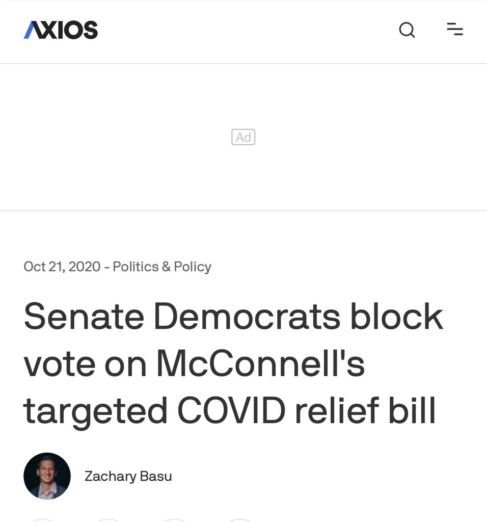 DanCrenshawTX's tweet photo. This is exactly wrong, it’s a lie, and MJ Hegar knows it. Senate DEMOCRATS blocked COVID relief packages from being voted on in the Senate. 

Every Republican Senator, including John Cornyn, supported relief. https://t.co/6aCEIYH1k2