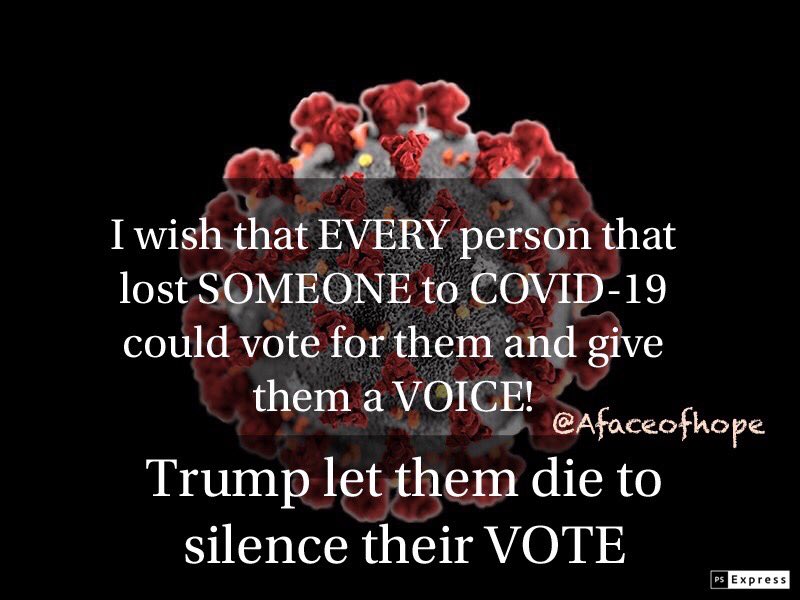 Says...”If we could speak for them! I lost my best friend!!!! #COVID19 #COVID #coronavirus #trump #Saytheirnames #Speakforthem