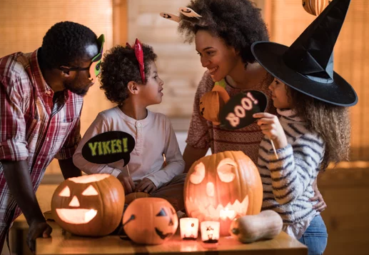 Try some of these clever ideas to create some Halloween magic at home!  
1. Have a virtual costume party 
2. Stay in for a spooky movie night 
3. Bake and decorate Halloween themed goodies  
4. Create a family scavenger hunt for treats