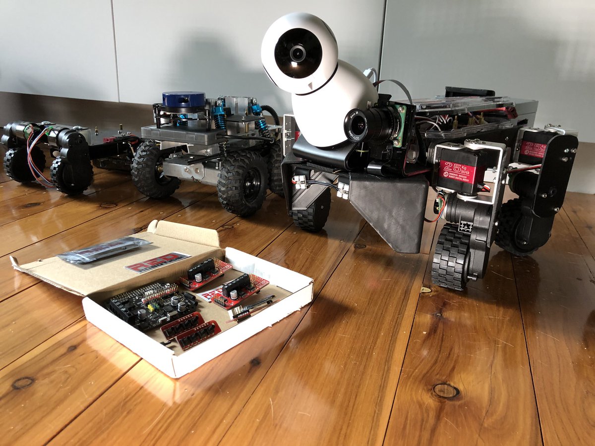 Very happy to receive my <a href="/NeilRedRobotics/">Neil Lambeth</a> Redrobotics boards, I have multiple robots needing these 🙂, with the new MX2 add on boards they are great for multi wheeled robots where you need individual control like mechnum wheels need.