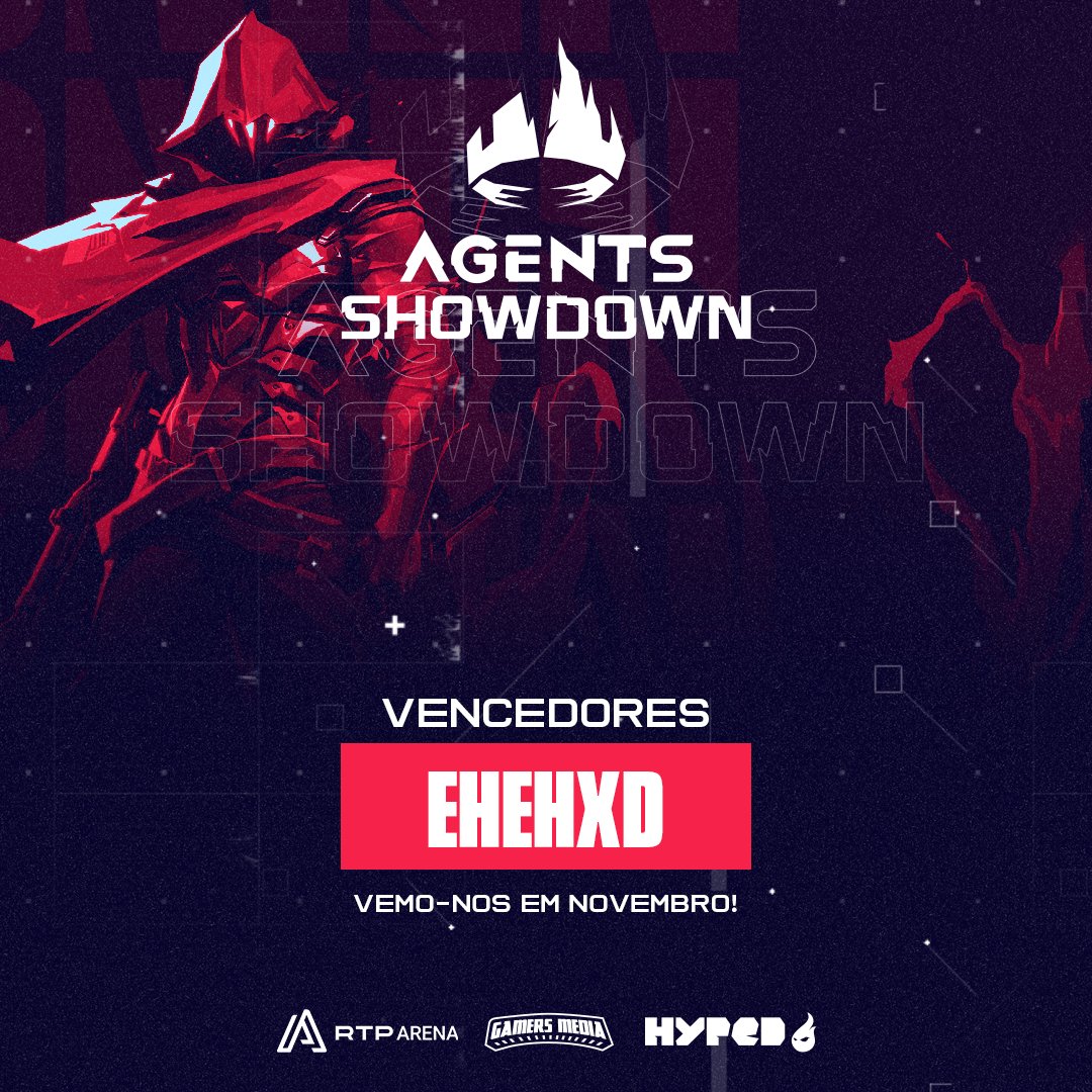 🏆 A <a href="/ehehxdvalorant/">ehehxd</a> conseguiu defender a sua coroa do Agents Showdown frente aos Sinop e renova o título da competição! 👑

🔗 Já te podes inscrever na próxima edição em hyped.at/agents4
