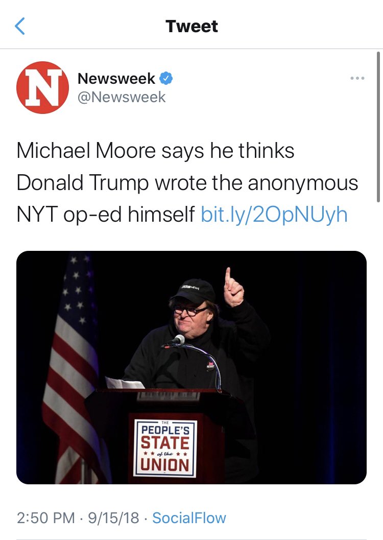 Also, courtesy of  @Newsweek, come on down  @SpeakerPelosi and Michael Moore!