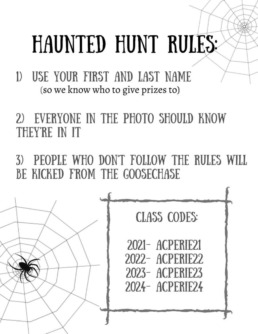 haunted hunt is this week! compete with people in your grade level to win prizes 👻