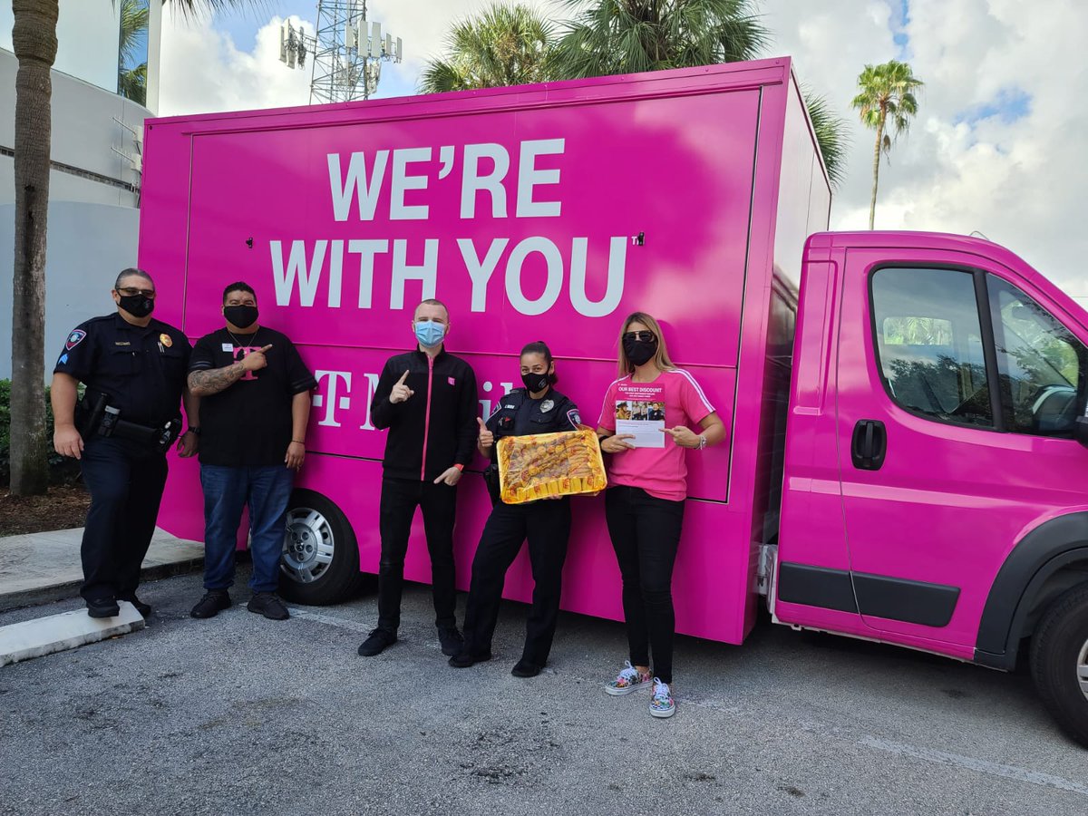 Incredible day celebrating our #FirstRespondersDay. Please know you are very much appreciated - thank you for all you do for our community. It was a @TMobile Surprise and Delight the only way to do it in South Florida...yummy #pastelitos #TMobile