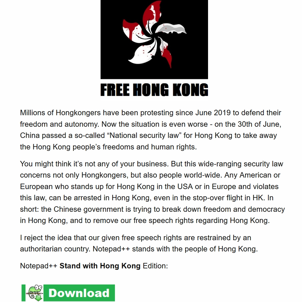JRoc23's tweet image. I stand with my... Favourite Text Notepad & Source Editor App?
Notepad++ is the best, and I've enjoyed the stability of their... Free Uyghur & Stand With Hong Kong release editions.
#NotepadPlusPlus