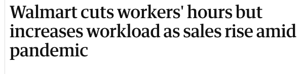 GunnelsWarren's tweet image. The real looting in America is the Walton family becoming $53 billion richer during a pandemic, while cutting the pay and hours of Walmart workers, bankrupting small businesses, receiving a tax break of more than $2.2 billion a year under Trump &amp;amp; buying back $20 billion in stock.