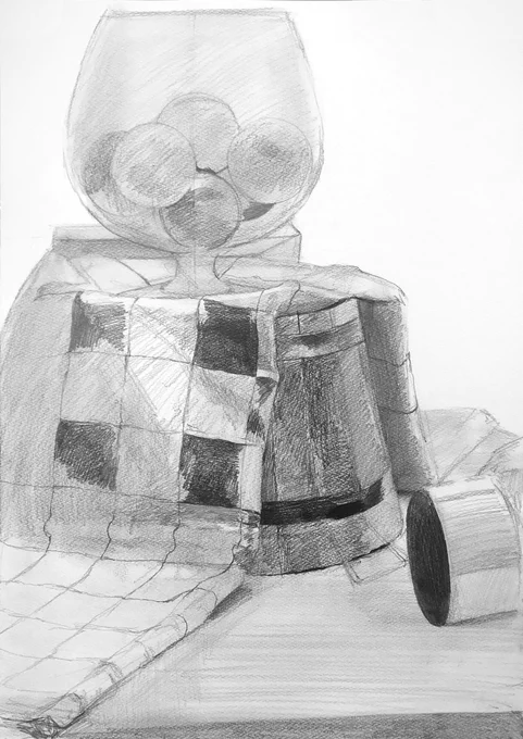 静物デッサン 4.5h 