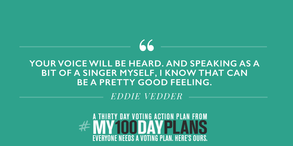 MY100DayPlans's tweet photo. #vote #eddievedder https://t.co/15WcHdVstq